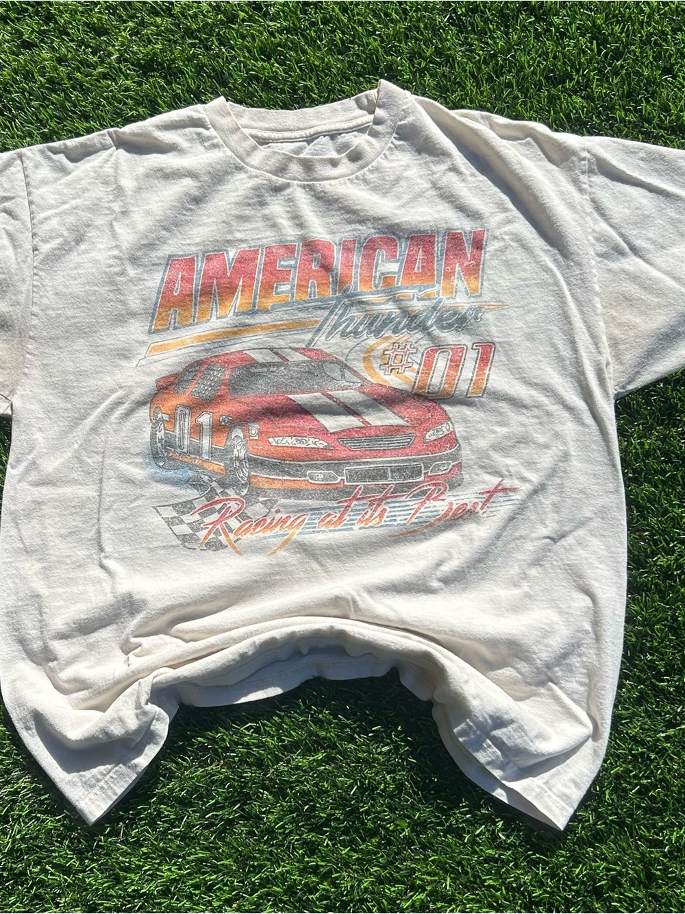 American Thunder White Racing Graphic Tee